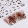 Dornail 4 Sheets 3D Fall Nail Stickers,Autumn Leaf Flower Nail Art Stickers Fallen Leaves Nail Decals Geometric Line Nail Sticker for Women Nail Art Supplies Nail Designs Nail Decor Nail Accessories