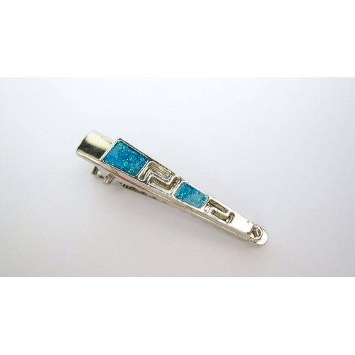 Generic Small silver metal blue stone alligator hair claw clip clamp fine hair