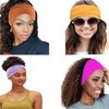SEVENHEAD Headbands for Women, Yellow Non Slip Hair Wrap Yoga Elastic Hair Bands Workout Running Sport Wide-Side Sweat-Absorbing and Anti-Perspiration for Girls