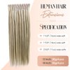 Hanne Fashion Human Hair Extensions Micro Ring PU Hair Extensions Glueless Remy Human Hair Extensions with Holes Highlight Blonde 9A/P60 Invisible Tape in Hair Extensions for Women (35g 4Pcs,18 Inch)