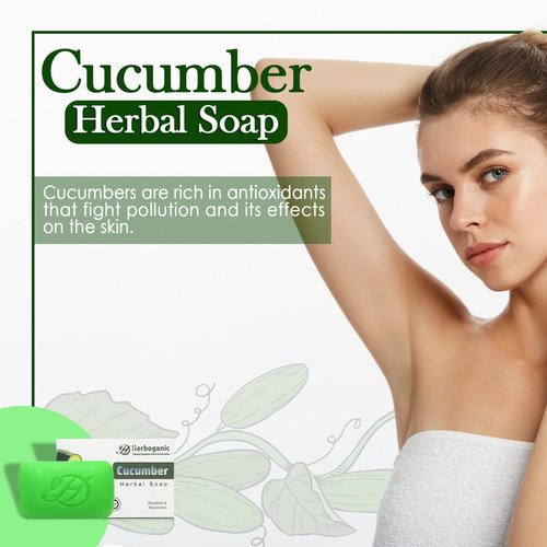 HERBOGANIC Cucumber Herbal Soap | Natural Bar Soap for Face and Body | Nourishing and Revitalizing | Gentle for Men and Women| 5 Oz (Pack of 3)…
