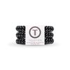 TELETIES - Small Spiral Hair Coils - Ponytail Holder Hair Ties for Women - Phone Cord Hair Ties - Strong Grip, No Rip, Water Resistant, No Crease - 3 pack - Jet Black