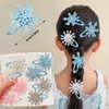 8 PCS Princess Snowflake Hair Clips Blue White Pink Christmas Hair Accessories for Girls Xmas Bow Holiday Claw Clips Silvery Glitter Snowflake Hairpins for Women Christmas Party Gifts Decorations