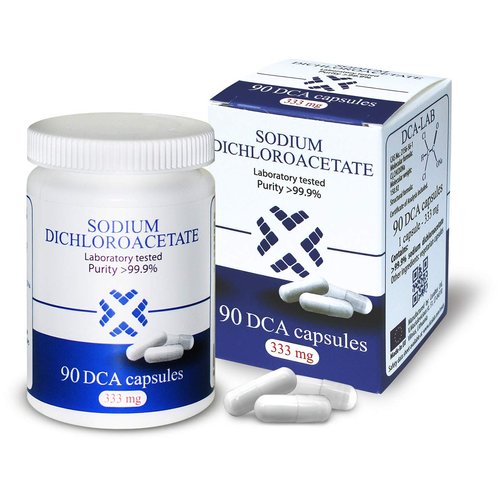 DCA - Sodium Dichloroacetate 333mg - Purity >99.9%, Made in Europe, by DCA-LAB, Certificate of Analysis Included, Tested in a Certified Laboratory, 90 Capsules