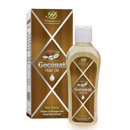HERBOGANIC Coconut Hair Oil | Non-Sticky Hair Oil | For Deep Nourishment & Healthy Hair | Natural Hair Oil | 5 oz