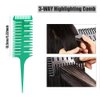 Hair Styling Comb,Highlighting Professional Styling Comb Metal Rat Tail Teasing Comb Dyeing Comb Foiling Comb for Home Hairstylist Barber Styling Weaving (4 Pcs Green)