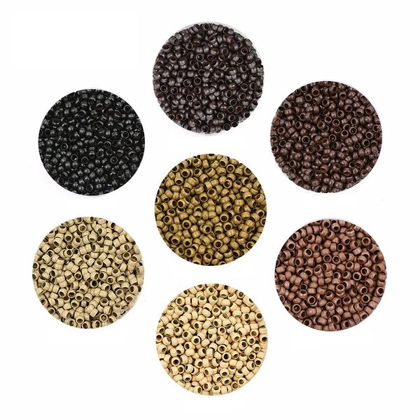 500 Pcs 2.5mm Copper Nano Rings Micro Beads Micro Tubes Ring Beads for Nano Tip Hair Extensions (Black)