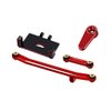 KingVal Replacement Metal Servo Mount Bracket with 15T Servo Arm and Steering Link Combo Compatible with Emax ES08MA Servo for Axial SCX24 AXI90081 AXI00002 AXI00001 AXI0005 AXI0006 RC Car (Red)