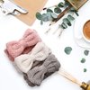 DOOBO 3 Pack Spa Headbands Microfiber Bowtie Headbands for Women for Washing Face, White, Gray, Pink