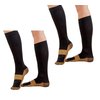 Bcurb Graduated Compression Socks (2 Pair) Calf High Men Women Support Stocking. (Black/Gold, Small/Medium)