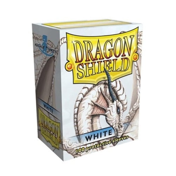 Dragon Shield Standard Size Card Sleeves – Classic White 100 CT - MTG Card Sleeves are Smooth & Tough - Compatible with Pokemon, Yugioh, & Magic The Gathering Card Sleeves