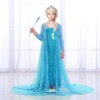 G.C Girls Elsa Dress Costume Princess Dress Up Clothes with Long Cape Kids Toddler Wig Crown Wand Jewelry Necklace Accessories Halloween Cosplay Birthday Party Supplies