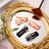 32 Pieces Snap Hair Clips for Women, 3 Prong Clips for Hair, Double Grip Hair Clips Metal Snap Clips, Hair Comb Clips Snap Hair Barrettes for Women Girls Hair Accessories (Rose Gold, Black)