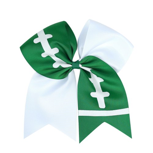 7" Softball Cheer Bows Hair Accessories, Girls Hair Bows Cheerleading Team Girls Ponytail Holder Elastic Hair Ties.(FQ10) (Green)