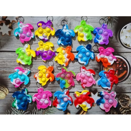 Roaqua 100 Packs Turtle Mini Pop Fidget, Autism Special Needs Squeeze Sensory Party Favors Gifts for Family, Adult and Kids