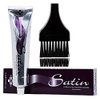 SATIN Hair Color, Developlus Ultra Vivid Fashion Colors (with Sleek Applicator Brush) ALOE VERA BASE Low Ammonia Cream Haircolor Dye (1V Violet Black)