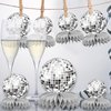 15 PCS Silver Disco Theme Honeycomb Centerpieces Disco Ball Party Decorations 70s Disco Party Table Centerpieces for Back to 70s Party Supplies Favors