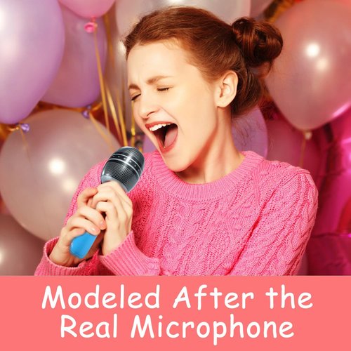10 PCS Inflatable Microphones Blow up Microphone, Plastic Microphone Toy, for Sing Birthday Party Decorations, Musical Concert Themed Party Supplies