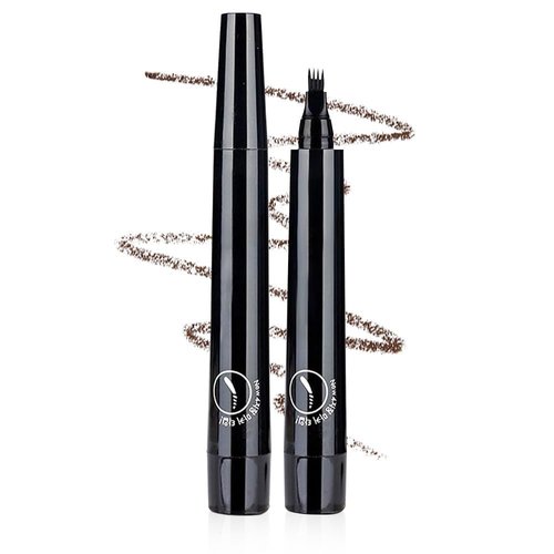 New Magic Eyebrow Pencil, 3D Waterproof Microblading Eyebrow Pencil Contouring Pen, 4 Tipped Precise Brow Pen, Fine Stroke Microblading Eyebrow Pencil Creates Natural Makeup Effect (Natural Black)