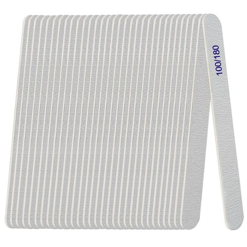 Nail Files (24 Pack), 100/180 Grit Wooden Emery Board Nail File Double Sided Emory Fingernail Files for Natural Nails Professional Reusable Manicure Pedicure
