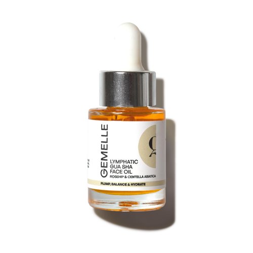 GEMELLE Lymphatic Gua Sha Face Oil | 6x Award Winner | Detox, Plump, Balance, Hydrate | High-Altitude Rosehip, Centella Asiatica & More! | Paraben-Free, Luxury Natural Skin Care 15ml