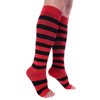 Doc Miller Open Toe Compression Socks for Women and Men 15-20mmHg, Shin Splints, Varicose Veins and Calf Injury Recovery, 1 Pair Red Black Medium Toeless Compression Socks Women
