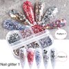 4 Boxes Nail Art Glitter Sequins Powder,24 Colors Laser Iridescent Irregular Hexagon Mermaid Green Purple Gold Mixed Holographic Glitter Flakes Nail Art Powder Nail Art Design Chunky Glitter Sequins
