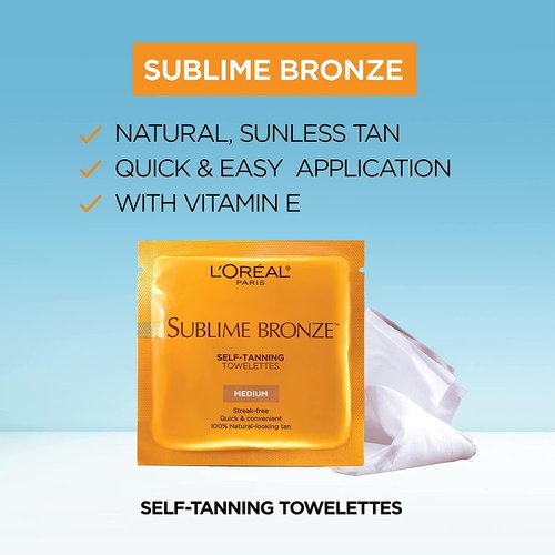 L'Oreal Paris Sublime Bronze Self-Tanning Body Towelettes, 6-Count (Pack of 2)