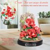 Plintone Blooming Red Roses Building Set for Adults, 574 PCS Botanical Collection with Dust Cover, Romantic Rose Bouquet Bonsai Blocks for Women and Girls