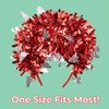 Needzo Red Christmas Tinsel Headband, Festive Xmas Hair Accessory, Ugly Sweater Party Supplies, One Size Fits Most, 11 x 9.75 Inches