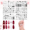 ALIBBON 6 Pcs Valentine's Day Nail Stamping Plates Set, Heart Bankground Nail Art Stamp Templates, Love Words Stamp Templates Kit, Valentines Metal Nail Plates for DIY Printing Decor 4.7×2.4"