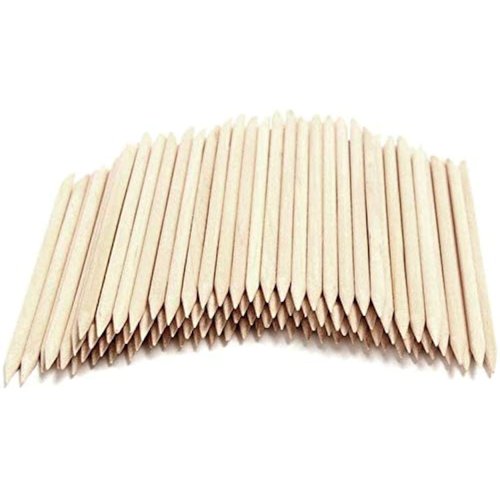 Onwon 500 Pieces Orange Wood Sticks - Double Sided Nail Art Multi-Functional Cuticle Pusher Remover, Clean Nail Polish - 110mm Pointed End & Flat End Manicure Pedicure Tool