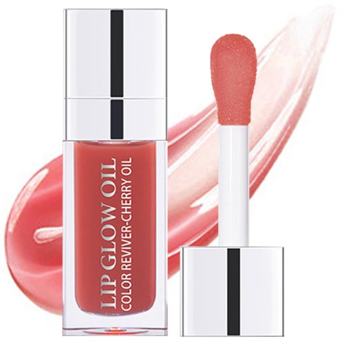 KIMIEYE Hydrating Lip Oil for Women, Glossy Lip Color, Transparent Lip Gloss for Nourishing Lip and Make Lip Full, Moisturizing Liquid Tinted Lip Balm for Lip Care, 0.2oz (Light Rose #012)