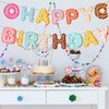 BIEUFBJI Donut Happy Birthday Banner Donut Party Decorations Donut Theme Birthday Party Kids Birthday Baby Shower Wall Decoration