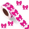 JarThenaAMCS 500Pcs Bow Tanning Sunbathing Stickers 1 Inch Hot Pink Self Adhesive Body Tanning Decals for Summer Beach Outdoor Indoor Salon Party Supplies
