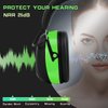 PROHEAR 027 AM FM Radio Headphones with Digital Display, 25dB NRR, Safety Ear Protection Earmuffs for Mowing, Snowblowing, Construction, Work Shops - Green