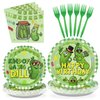 96 Pcs Funny Pickle Party Supplies Cartoon Pickle Party Plate and Napkin 350GSM Disposable Pickle Tableware Set Pickle Party Decorations Favors for Funny Pickle Fans Kids Baby Shower Party Serves 24