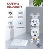AIDA Duplex Receptacle Outlet, 20Amp 125V Wall Outlet, Residential, 3-Wire, Self-Grounding, UL Listed, Push & Side Wire, White (10 Pack)