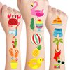24 Sheets Pool Beach Temporary Tattoos, Birthday Decorations Summer Party Favors