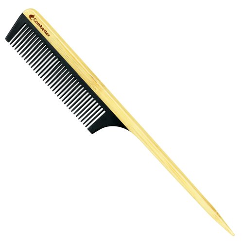 Rat Tail Comb for Hair Styling and Sectioning, Fine Tooth Teasing Comb Parting for Braiding Hair, Eco-friendly Bamboo and Durable Bakelite Infused Anti-Static Anti-Frizz Hair for Women by Combetter