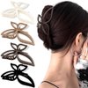 AHONEY Hair Clip, 4Pcs Butterfly Claw Clips, Non Slip Cute Hair Clips for Women Girls, Matte Hair Claws, Hair Accessories (Neutral, 4 Count)