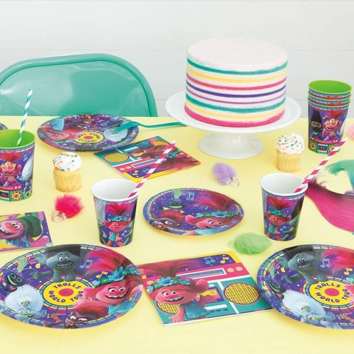 Trolls World Tour Multicolor Luncheon Napkins (Pack of 16) - Disposable Paper Napkins for Kids Birthday Parties & Celebrations