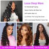 Brazilian Virgin Human Hair Loose Deep Wave Bundles 100% Unprocessed Virgin Hair Remy 14 16 18 Loose Deep Curly Weave 3 Bundles 150% Density Human Hair Extensions Natural Color for Black Women