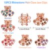 QXUJI 10PCS Rhinestone Hair Claw Jaw Clips, Crystal Metal No-slip Hair Grip Clamps, Mini Heart Bangs Clip Bow Hair Claw Gripper, for Women Girls Hair Pins