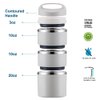 Lille Home Stackable Stainless Steel Thermal Compartment Lunch/Snack Box, 3-Tier Insulated Bento/Food Container with Lunch Bag, Cutlery Set and 3 Extra Seals, 43OZ (Gray)