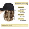 AliRobam Hat with Natural Wave hair Extensions attached for woman Baseball cap wig Short Bob Hairstyle Adjustable Wig (Mbrown blonde)