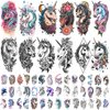77 Sheets Unicorn Temporary Tattoo Adult Women Girls Half Arm Sleeve Realistic Fake Tattoos Halloween Wedding Costume Birthday Party Favors Decorations