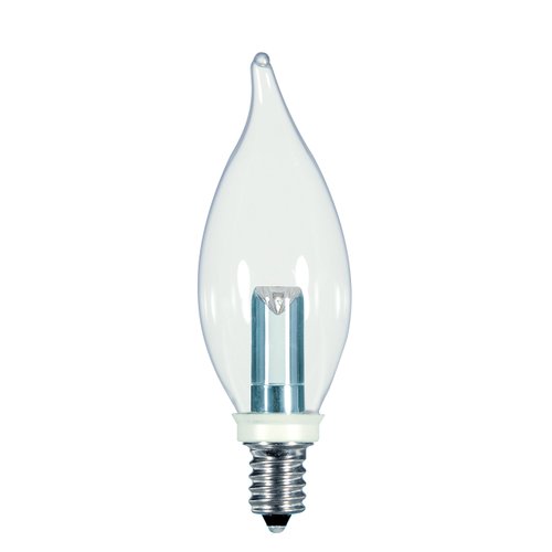 Satco S9153 Candelabra Bulb in Light Finish, 3.88 inches, Candela, Clear