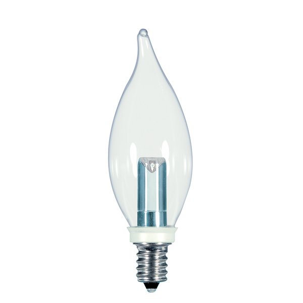 Satco S9153 Candelabra Bulb in Light Finish, 3.88 inches, Candela, Clear