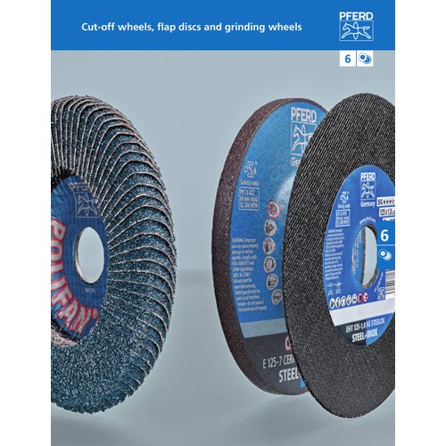 PFERD 67381 Polifan PFR Curve Radial Type Flap Disc, Ceramic Oxide, 4-1/2" Diameter, 7/8" Arbor Hole, 13300 RPM, 60 Grit